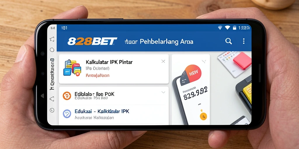 Tampilan antarmuka pengguna aplikasi kalkulator IPK 828BET.