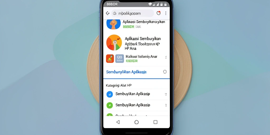Tampilan antarmuka utama aplikasi 888IDR yang mudah digunakan.