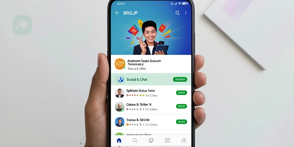 Tampilan antarmuka pengguna aplikasi BROJP yang menarik dan interaktif.