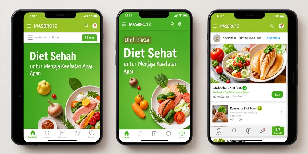 Tampilan antarmuka MASBRO12 yang menarik dan fungsional untuk Diet Sehat.