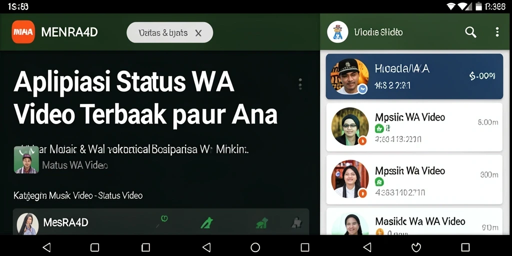 Tampilan antarmuka MENARA4D yang user-friendly dengan berbagai pilihan video status.