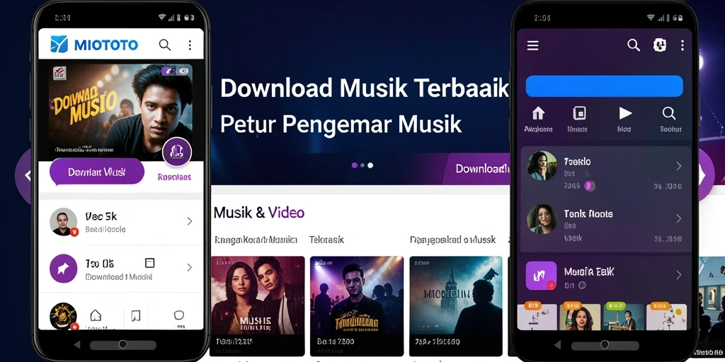 Tampilan utama MIOTOTO dengan fitur Download Musik yang intuitif.