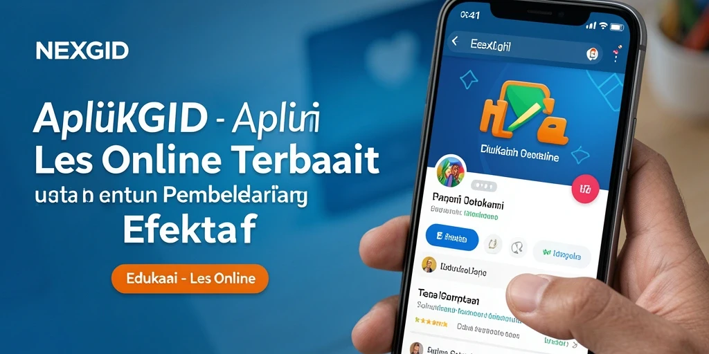 Tampilan antarmuka intuitif aplikasi NEXGID untuk Les Online.