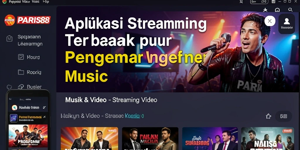 Antarmuka aplikasi PARIS88 dengan fitur Streaming Video yang menarik.
