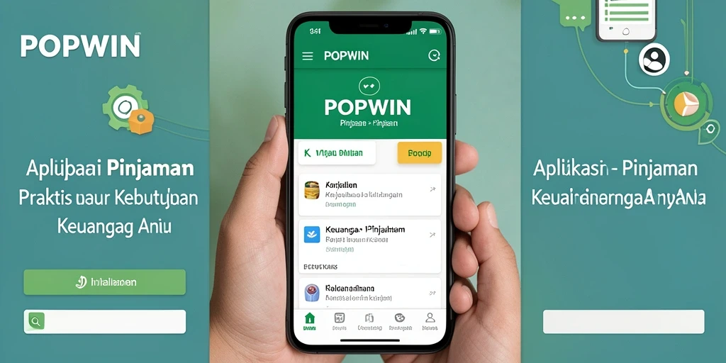 Antarmuka pengguna aplikasi POPWIN untuk pinjaman yang mudah dan cepat.