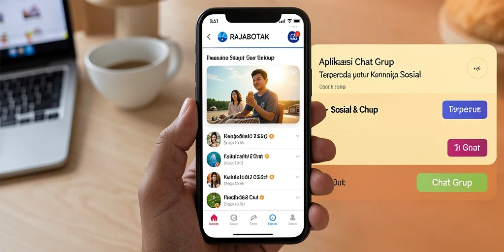 Antarmuka pengguna RAJABOTAK yang jelas dan sederhana untuk Chat Grup.