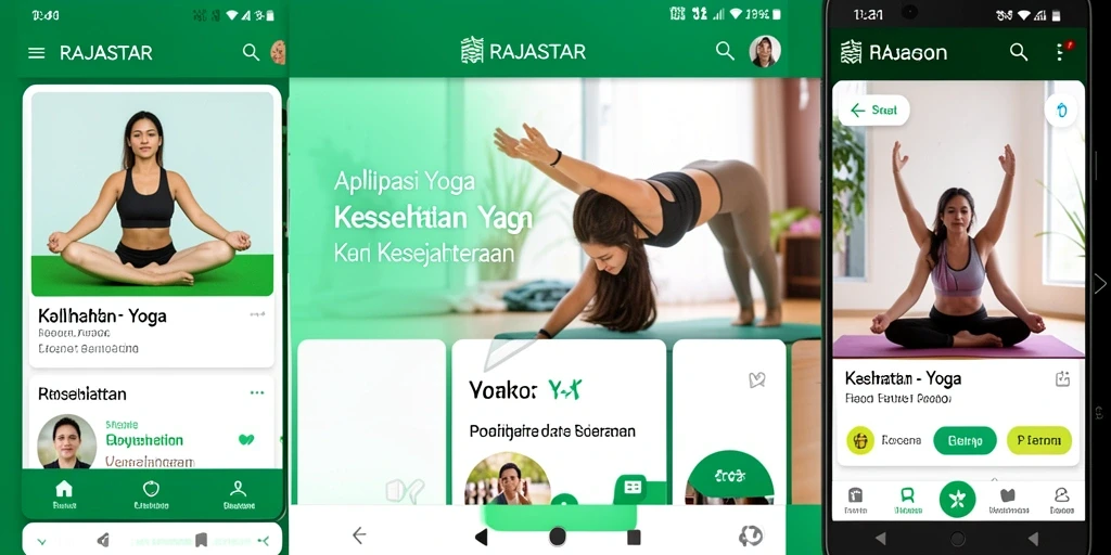 Antarmuka RAJASTAR menunjukan berbagai latihan Yoga yang mudah diikuti.