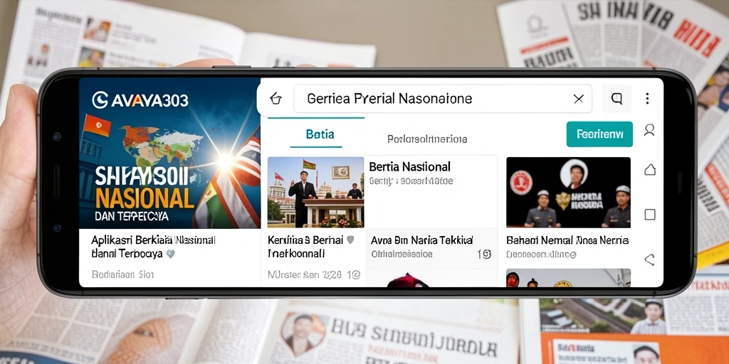 Antarmuka pengguna SAVAYA303 dengan tampilan berita nasional.